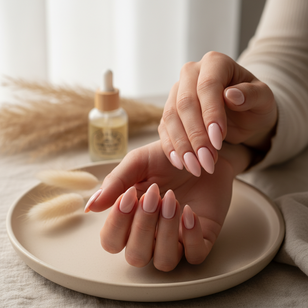 Verzorgde handen met langdurige nagels